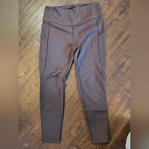 Brown Zuty leggings with pockets and high waist. Size L #activewear #leggings